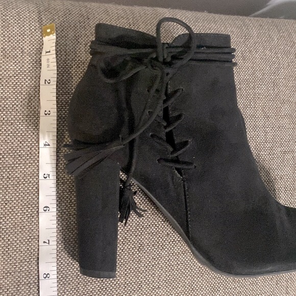 Bamboo black suede booties, size 9. - Picture 8 of 11
